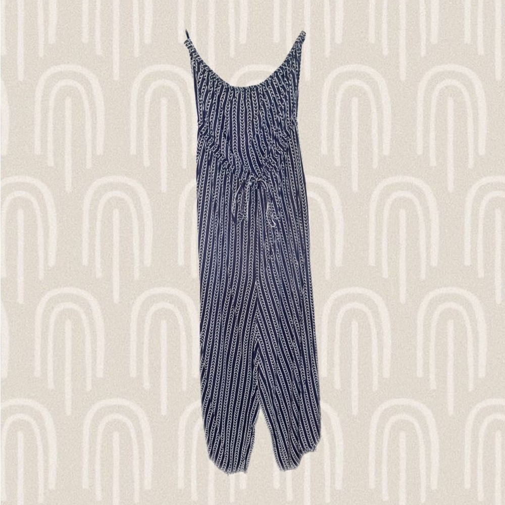 Cotton On navy & white striped jumpsuit